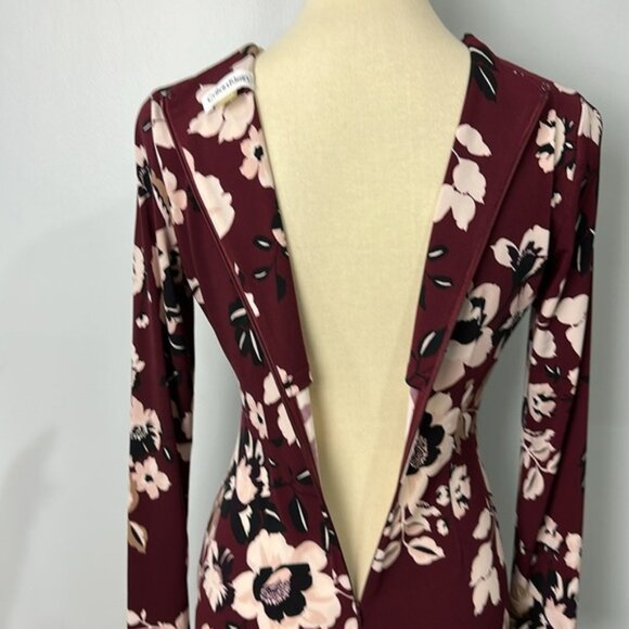 Calvin Klein Long Sleeve Floral Faux Wrap Dress Size 4P - Picture 7 of 10